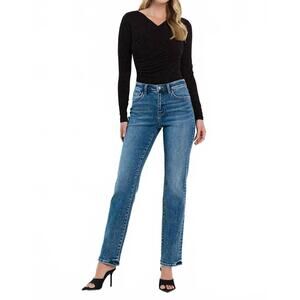 NEW FLYING MONKEY high rise straight jeans in denim blue